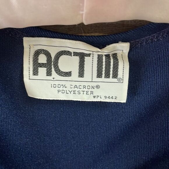 Act III Ladies Navy Blue Pullover Top, Short Sleeves, Vintage - Picture 3 of 5